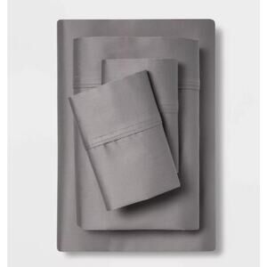 Solid Performance 400 Thread Count Sheet Set Threshold Gray full size100% cotton